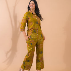 Mustard Co-Ord Set with Palazzo Pants