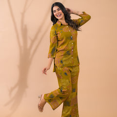Mustard Co-Ord Set with Palazzo Pants