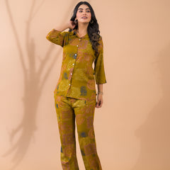 Mustard Co-Ord Set with Palazzo Pants