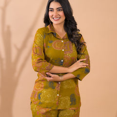 Mustard Co-Ord Set with Palazzo Pants