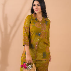 Mustard Co-Ord Set with Palazzo Pants