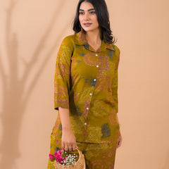 Mustard Co-Ord Set with Palazzo Pants
