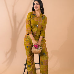 Mustard Co-Ord Set with Palazzo Pants