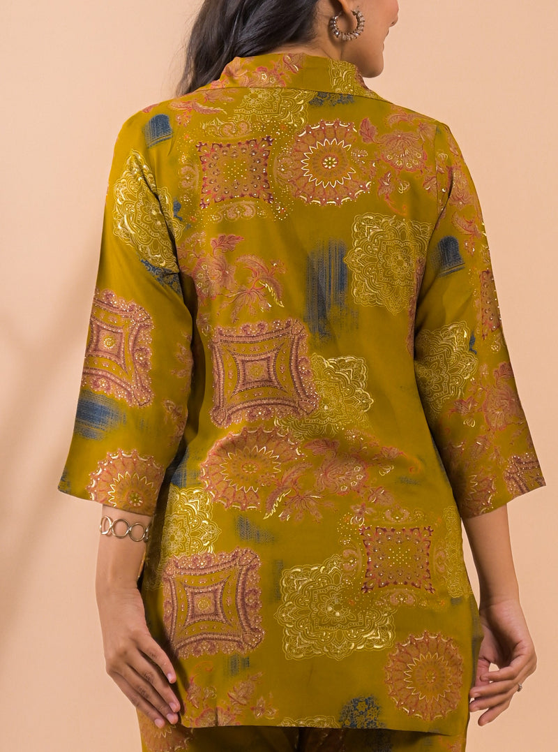 Mustard Co-Ord Set with Palazzo Pants