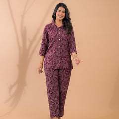 Maroon Co-Ord Set with Palazzo Pants