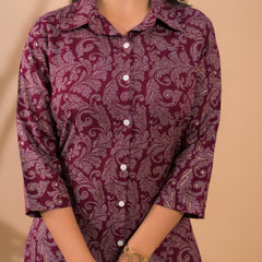 Maroon Co-Ord Set with Palazzo Pants