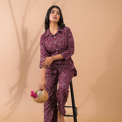 Maroon Co-Ord Set with Palazzo Pants