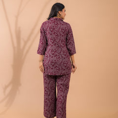Maroon Co-Ord Set with Palazzo Pants