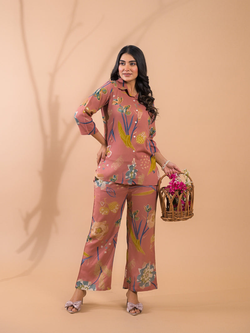 Rust Co-Ord Set with Palazzo Pants