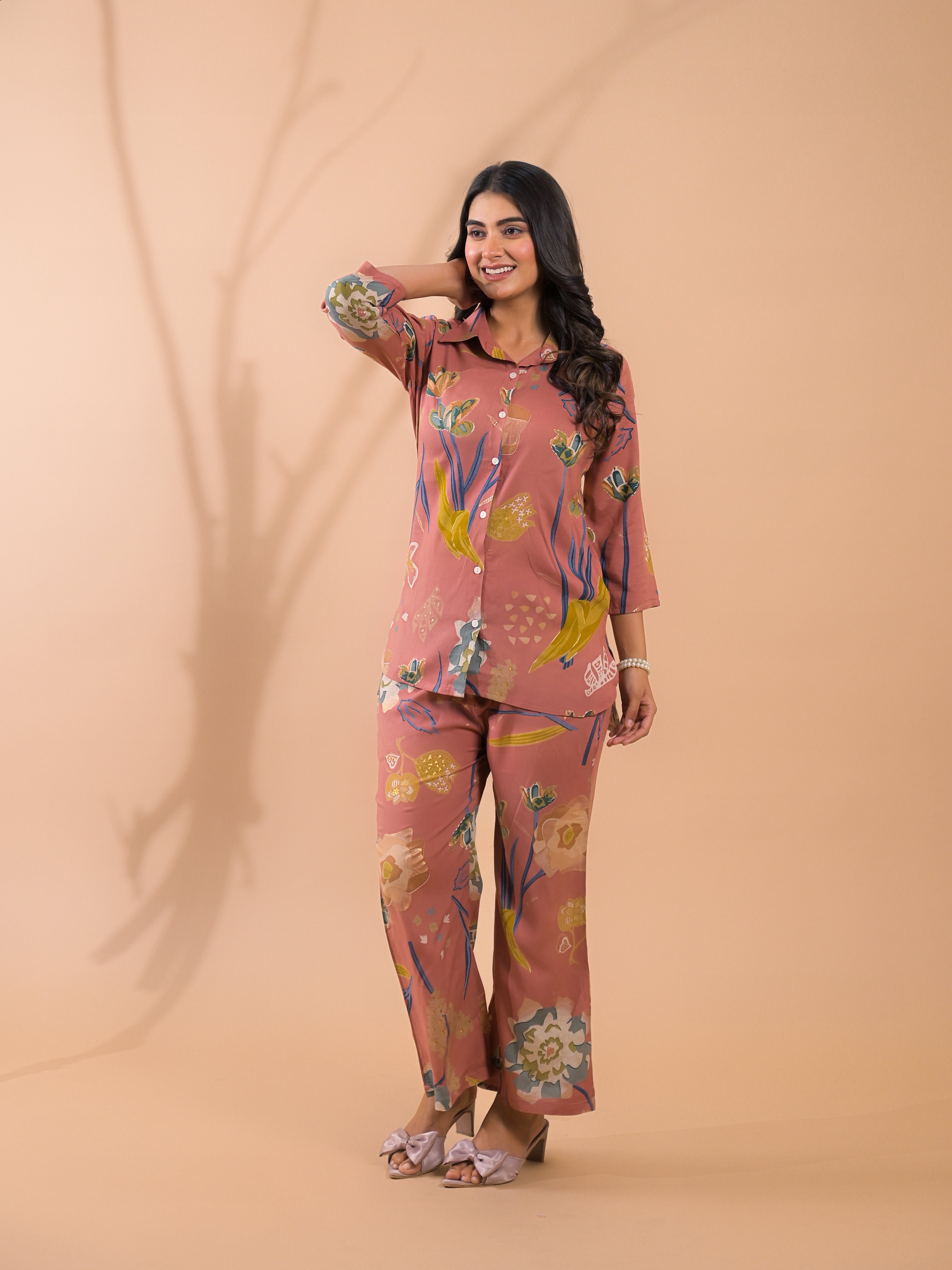 Rust Co-Ord Set with Palazzo Pants