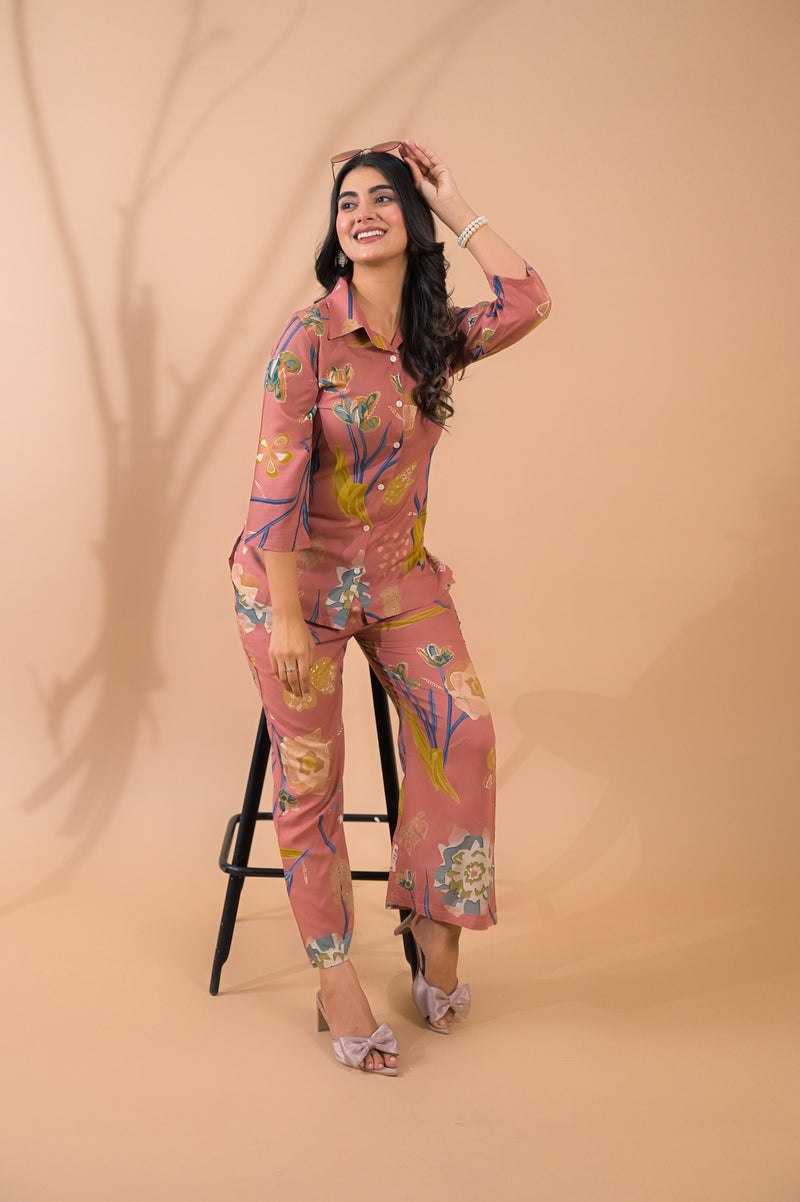 Rust Co-Ord Set with Palazzo Pants