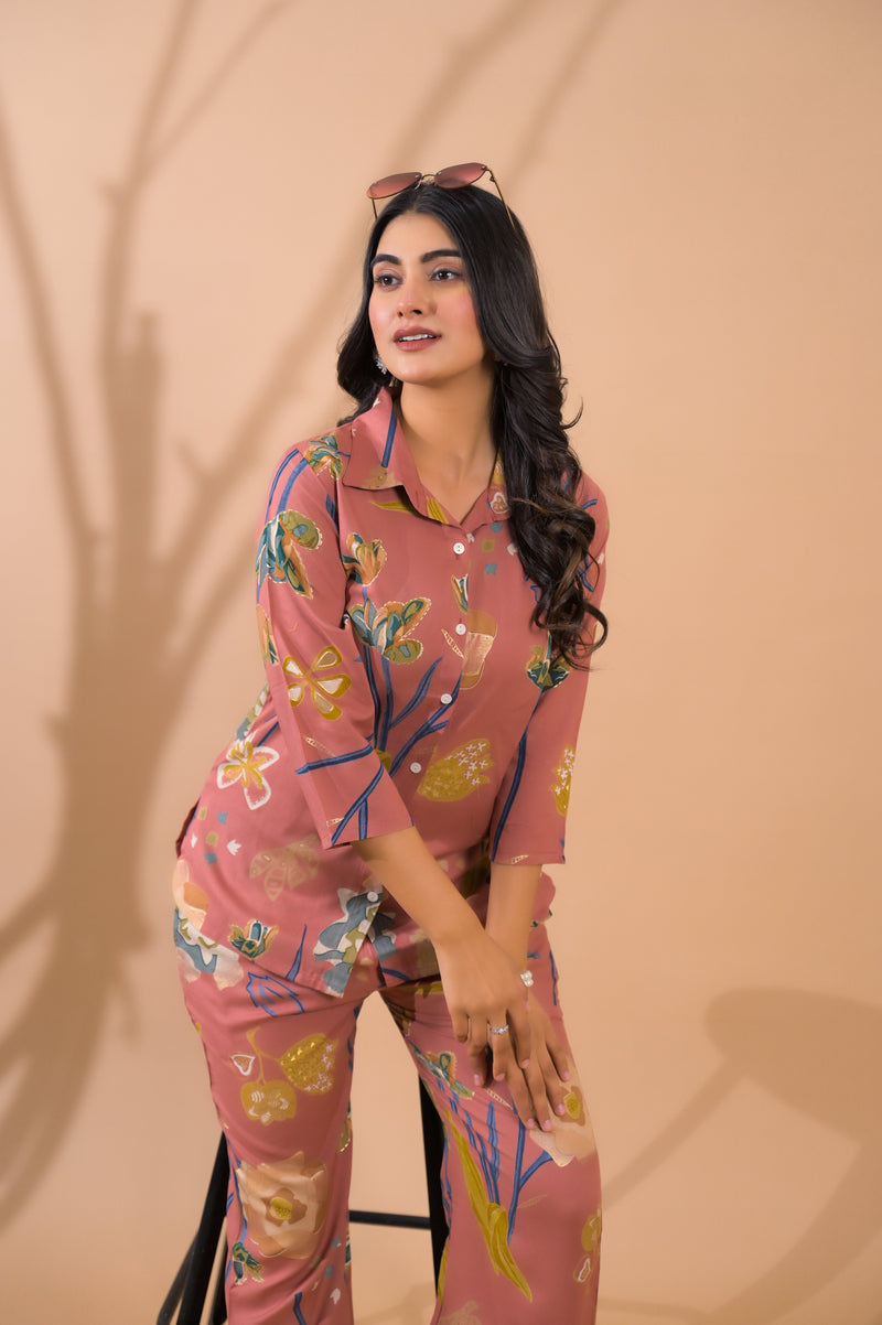 Rust Co-Ord Set with Palazzo Pants