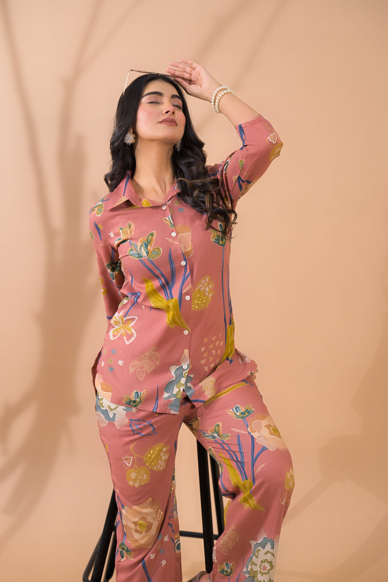 Rust Co-Ord Set with Palazzo Pants