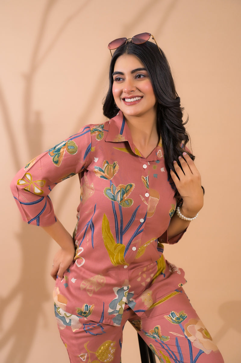 Rust Co-Ord Set with Palazzo Pants