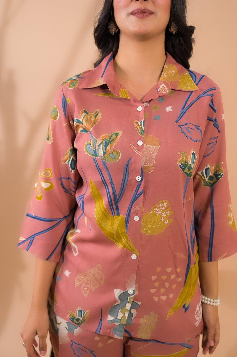 Rust Co-Ord Set with Palazzo Pants