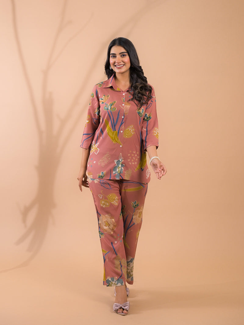 Rust Co-Ord Set with Palazzo Pants