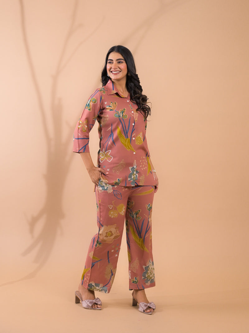 Rust Co-Ord Set with Palazzo Pants