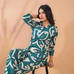 Teal Blue Co-Ord Set with Palazzo Pants