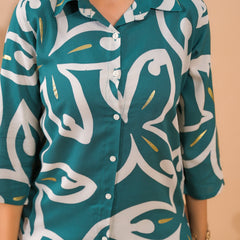 Teal Blue Co-Ord Set with Palazzo Pants