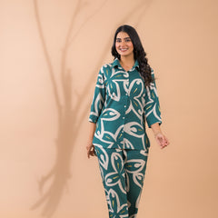 Teal Blue Co-Ord Set with Palazzo Pants