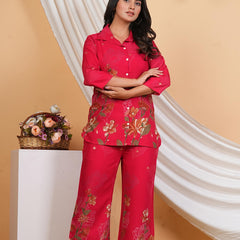 Pink Co-Ord Set with Palazzo Pants