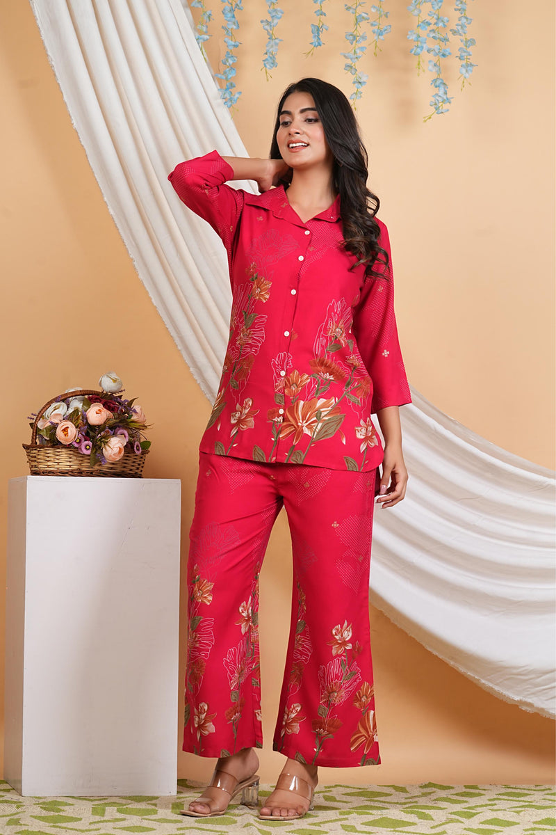 Pink Co-Ord Set with Palazzo Pants