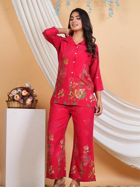 Pink Co-Ord Set with Palazzo Pants