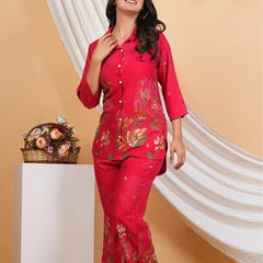 Pink Co-Ord Set with Palazzo Pants