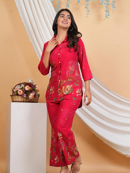 Pink Co-Ord Set with Palazzo Pants