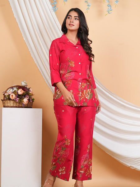 Pink Co-Ord Set with Palazzo Pants