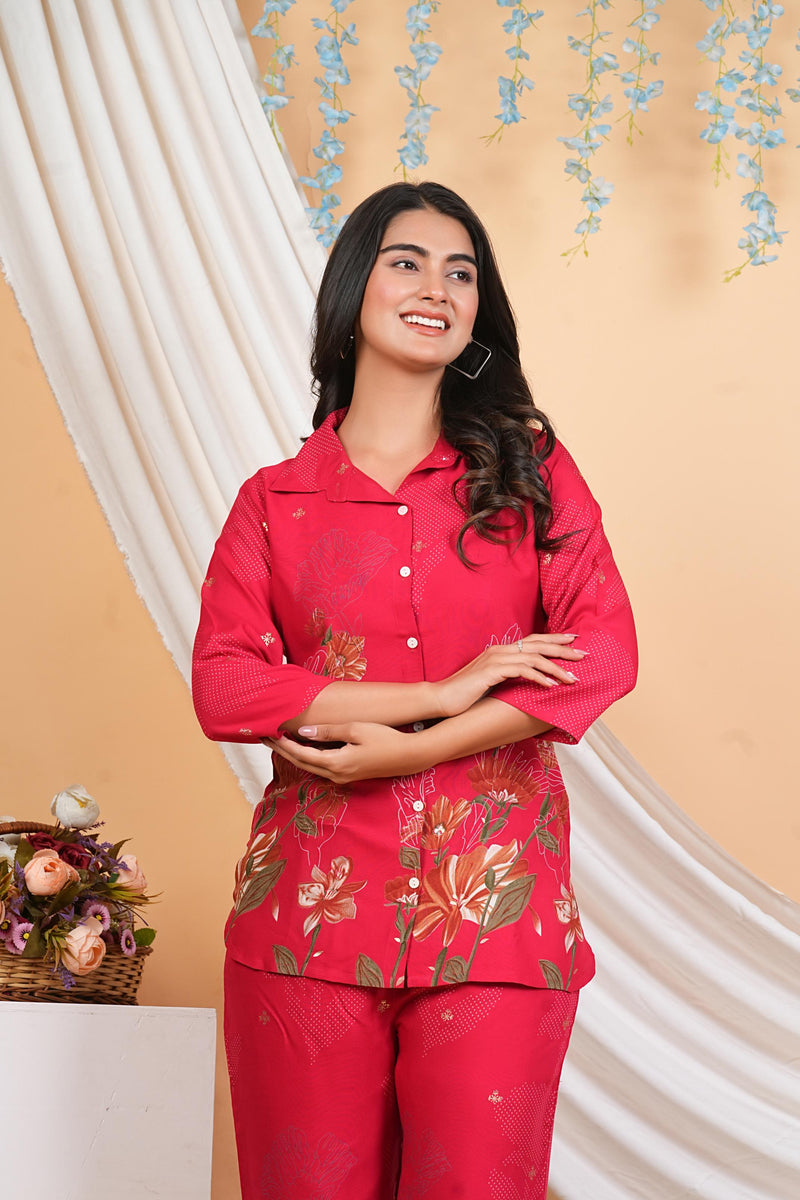 Pink Co-Ord Set with Palazzo Pants