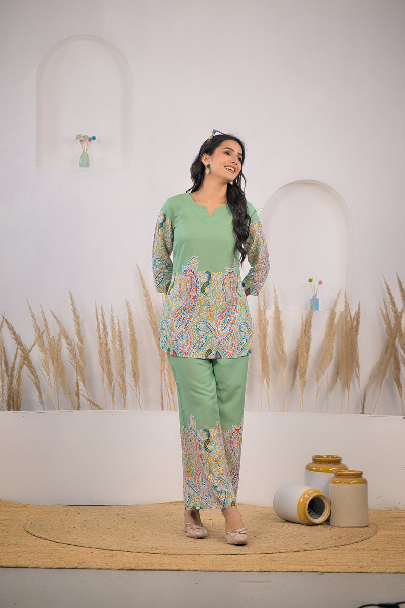 Lady casual wear rayon co ord set
