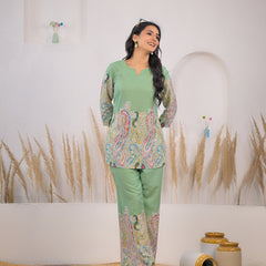 Lady casual wear rayon co ord set
