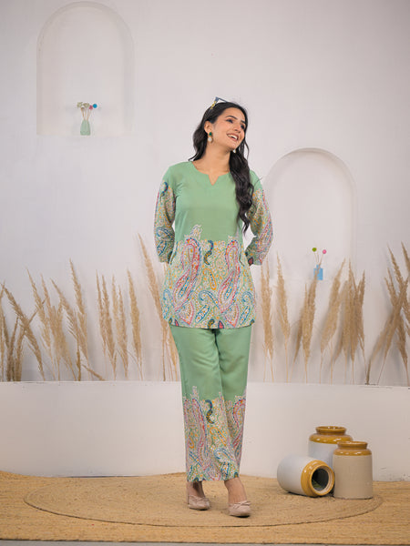 Lady casual wear rayon co ord set
