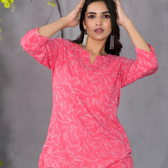 Blissful Leafy Gajari Lounge Wear