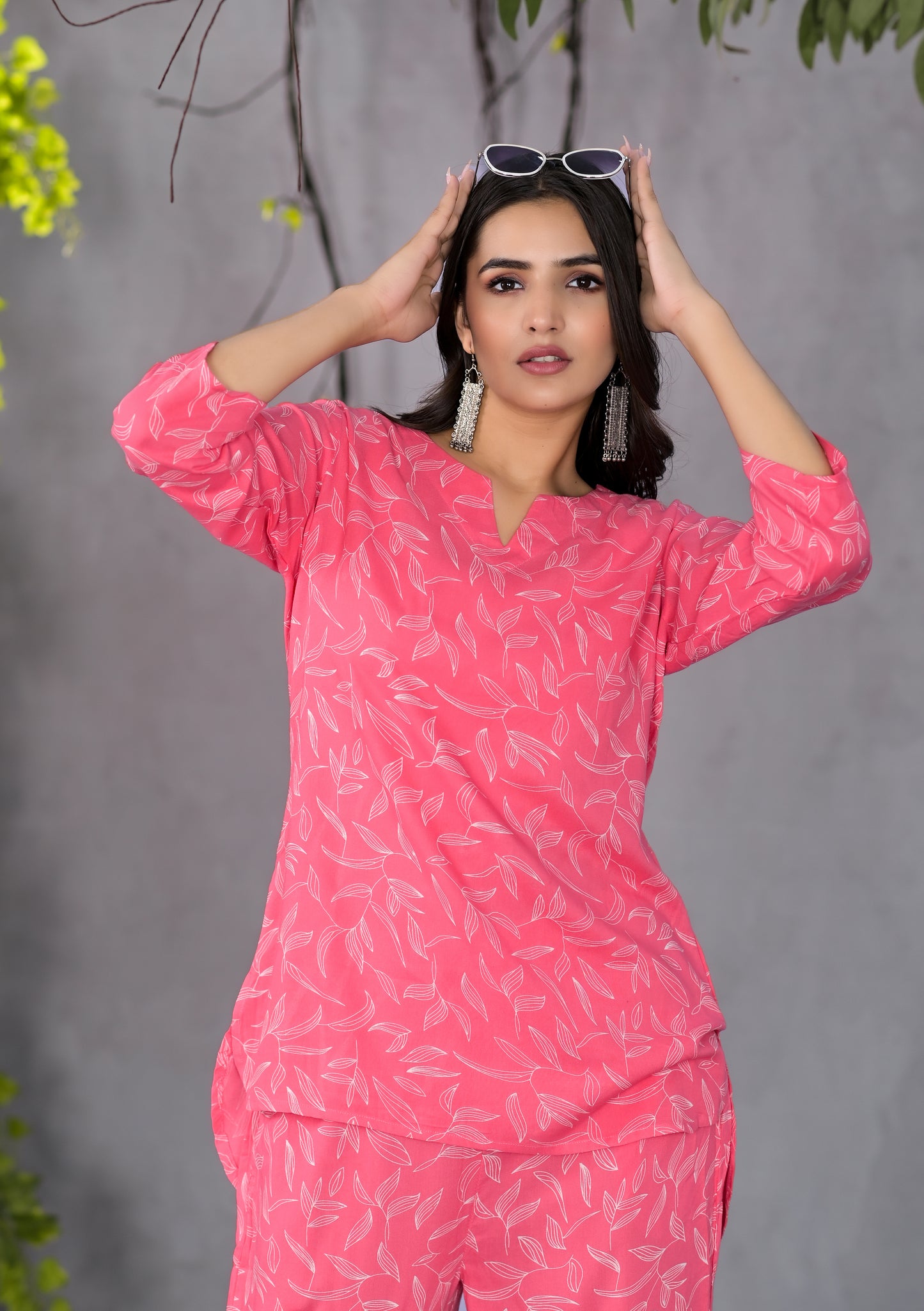 Blissful Leafy Gajari Lounge Wear