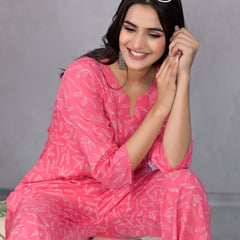 Blissful Leafy Gajari Lounge Wear