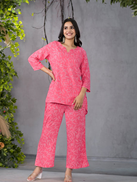 Blissful Leafy Gajari Lounge Wear