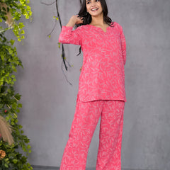 Blissful Leafy Gajari Lounge Wear