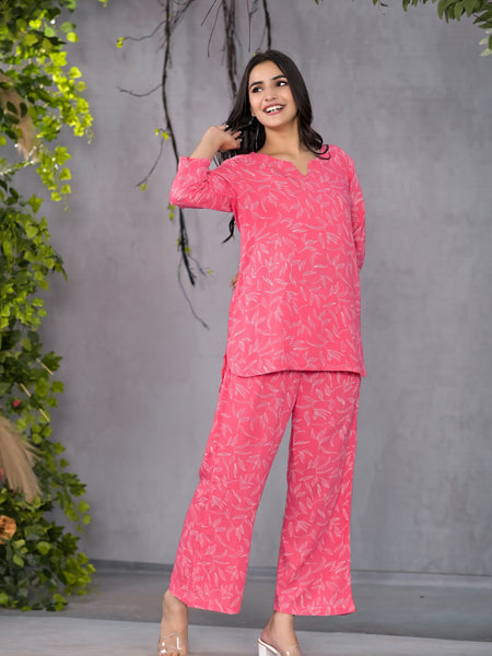 Blissful Leafy Gajari Lounge Wear