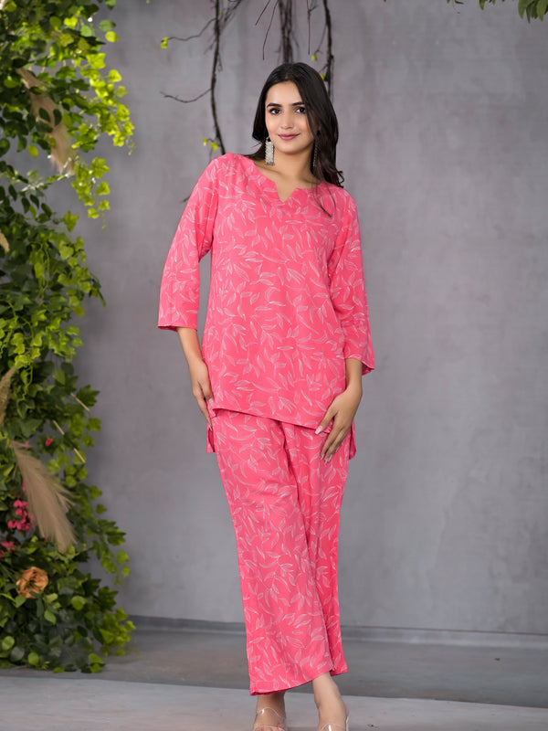Blissful Leafy Gajari Lounge Wear