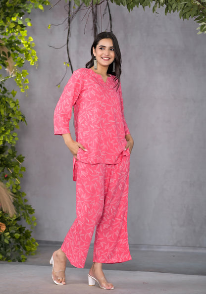 Blissful Leafy Gajari Lounge Wear