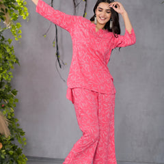 Blissful Leafy Gajari Lounge Wear