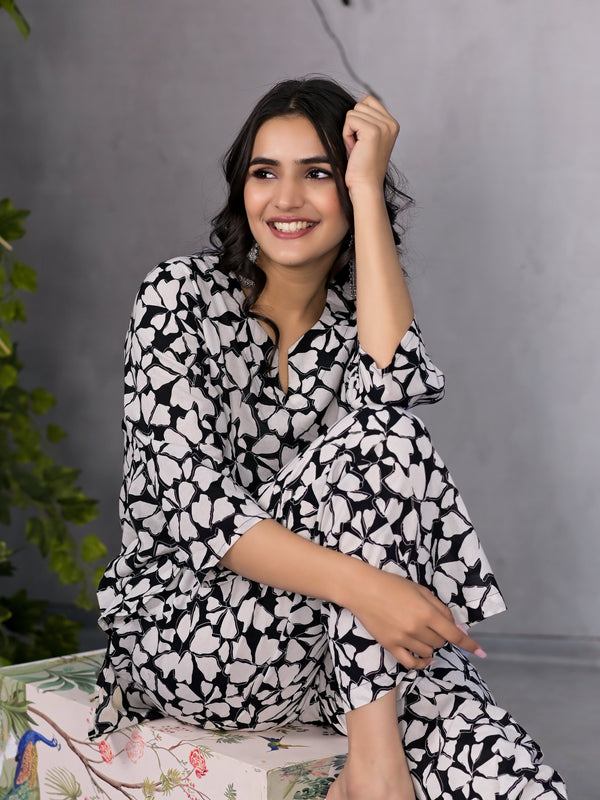 Monochrome Black & White Lounge Wear