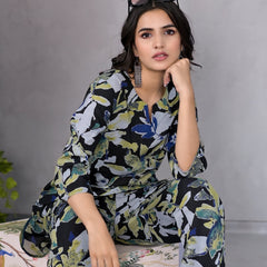 Garden Bloom Black Lounge Wear