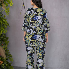Garden Bloom Black Lounge Wear