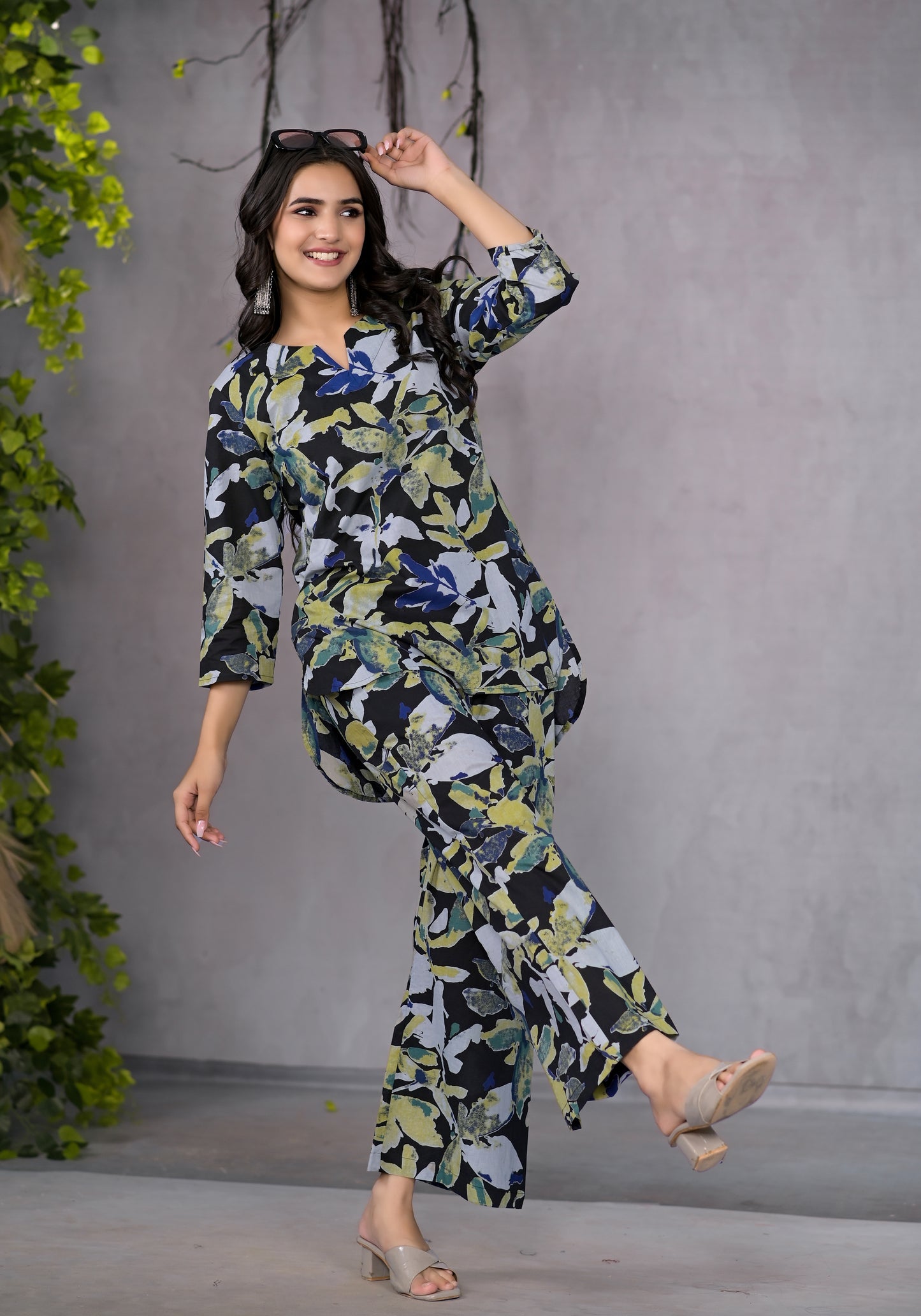 Garden Bloom Black Lounge Wear