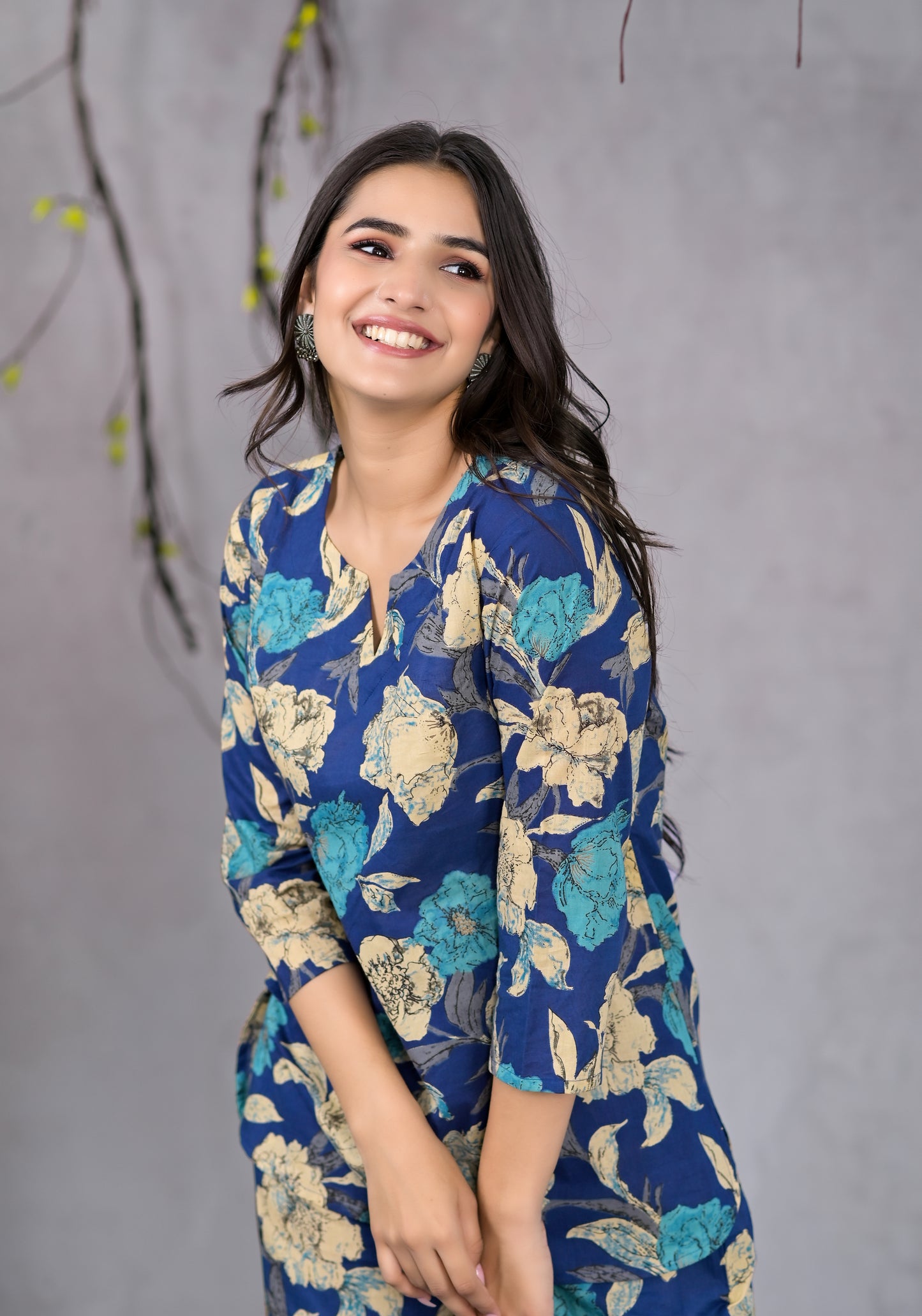 Serene Floral Blue Lounge Wear