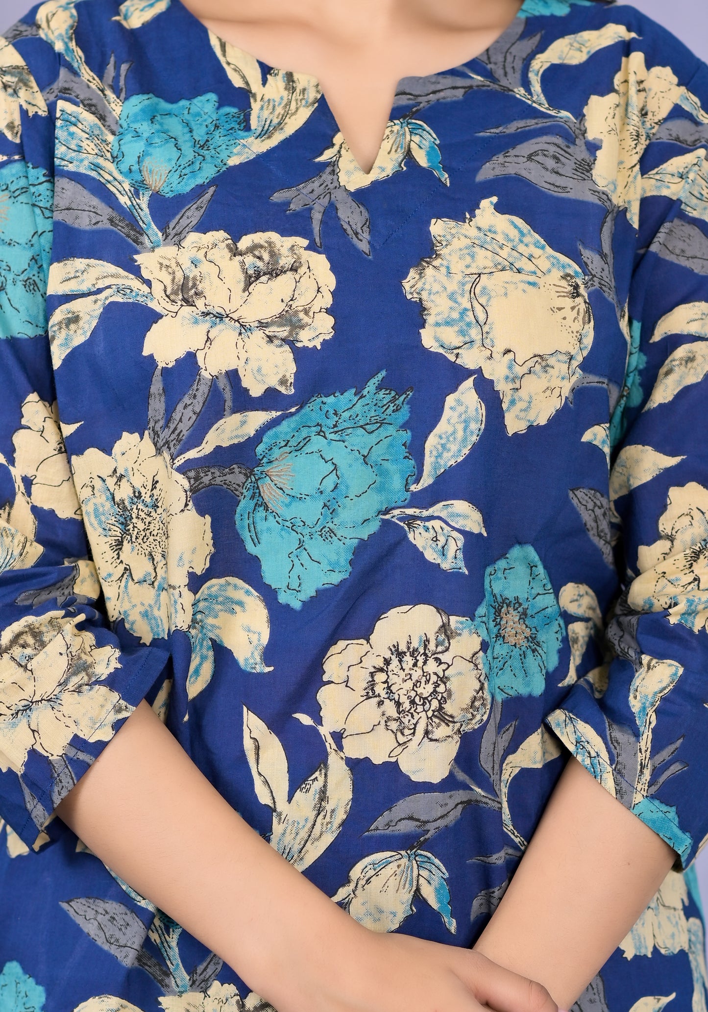 Serene Floral Blue Lounge Wear