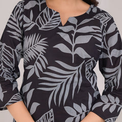 Stylish Cotton Black & Grey Co-Ord Set
